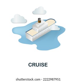 Cruise icon. 3d illustration from resorts collection. Creative Cruise 3d icon for web design, templates, infographics and more