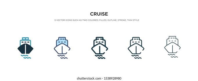 cruise icon in different style vector illustration. two colored and black cruise vector icons designed in filled, outline, line and stroke style can be used for web, mobile, ui