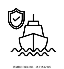 cruise icon line vector design template in trendy style