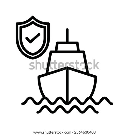 cruise icon line vector design template in trendy style