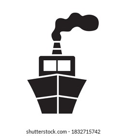 cruise icon over white background, silhouette style, vector illustration