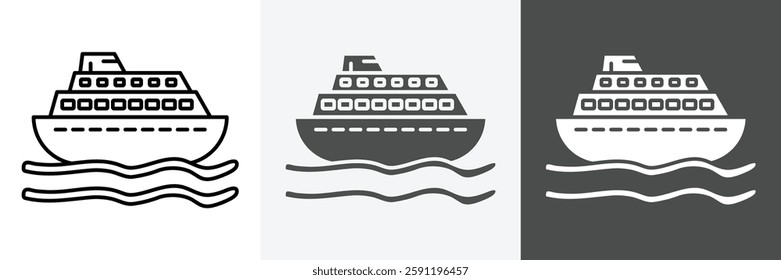 Cruise icon set vector art