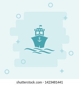 Cruise Icon. Simple icon, blue colored icon illustration.