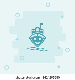 Cruise Icon. Simple icon, blue colored icon illustration. 