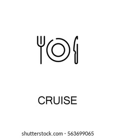 Cruise icon. Single high quality outline symbol for web design or mobile app. Thin line sign for design logo. Black outline pictogram on white background