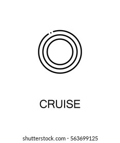 Cruise icon. Single high quality outline symbol for web design or mobile app. Thin line sign for design logo. Black outline pictogram on white background
