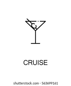 Cruise icon. Single high quality outline symbol for web design or mobile app. Thin line sign for design logo. Black outline pictogram on white background