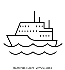 Icono de crucero en Diseño gráfico de Ilustración vectorial de estilo de línea fina 