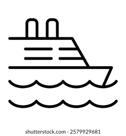 Cruise icon in thin line style