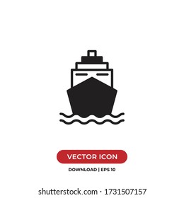 Cruise icon vector. Ship sign