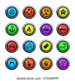 Cruise icons set for web sites and user interface