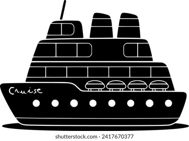 cruise illustration yacht silhouette ocean logo travel icon marine outline ship sea sailboat transportation nautical boat transport water sail shape vessel trip cargo vector graphic background