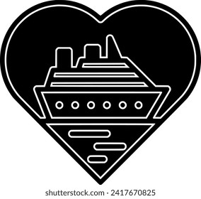 cruise illustration yacht silhouette ocean logo travel icon love outline marine ship sea sailboat heart transportation nautical boat transport shape sail shipping vessel vector graphic background