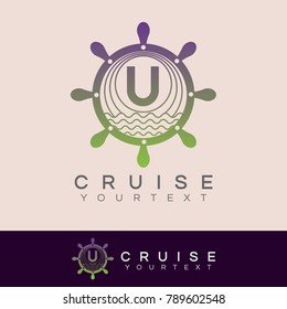 cruise initial Letter U Logo design