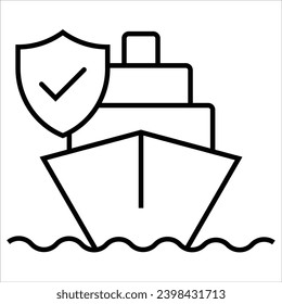 cruise insurance, Insurances line icon, sign, symbol