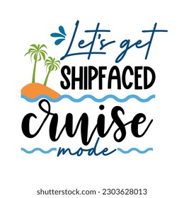 Cruise lettering for greeting card design, romantic illustration. Festive decoration. Invitation template. Vector illustration