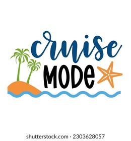 Cruise lettering for greeting card design, romantic illustration. Festive decoration. Invitation template. Vector illustration