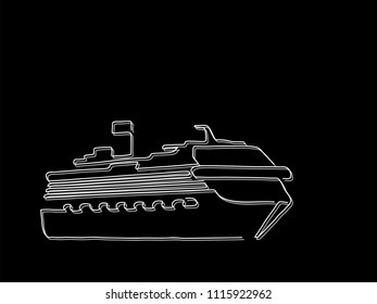 Cruise line drawing, vector illustration design. Holidays collection.
