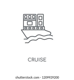 Cruise linear icon. Cruise concept stroke symbol design. Thin graphic elements vector illustration, outline pattern on a white background, eps 10.