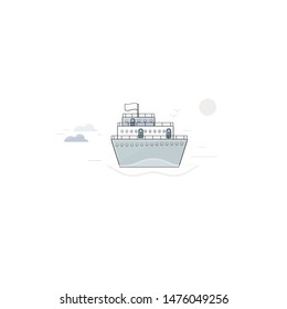 cruise liner flat stock vector object