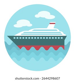 Ícone do vetor plano do cruzeiro. Símbolo gráfico para site de viagens e turismo e design de aplicativos, logotipo, aplicativo, UI