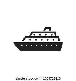 icono del crucero. transporte de crucero por mar. imagen vectorial aislada en estilo simple