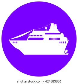 Cruise liner illustration with the place for text, flat style cruise ship, cruise liner print, summer travel cruise, white cruise liner, cruise liner icon, cruise liner vector, cruise liner sticker