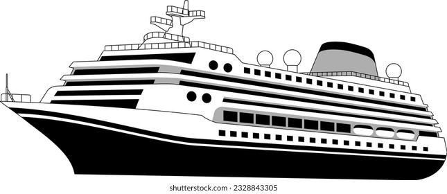 The cruise liner isolated on white background