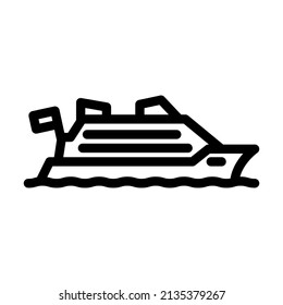 cruise liner line icon vector. cruise liner sign. isolated contour symbol black illustration