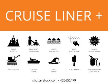 Cruise Liner Plus Icons Set