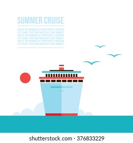 Cruise liner ship background Travel Tourism Vacation concept