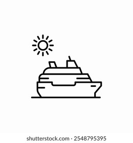 Vector de signo de icono de verano de crucero