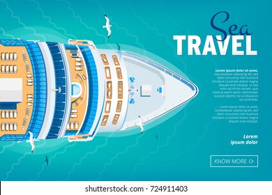 Cruise liner travel banner