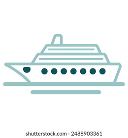Cruise liner vector isolated icon. Graph symbol for travel and tourism web site and apps design, logo, app, UI