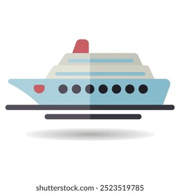 Icono aislado del Vector del crucero. Símbolo del gráfico para el diseño del Sitio web y de los App del viaje y del turismo, logotipo, App, UI