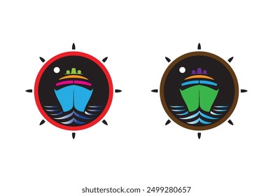 Cruise logo collection vector in flat design style