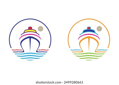 Cruise logo collection vector in flat design style