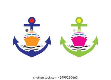 Cruise logo collection vector in flat design style