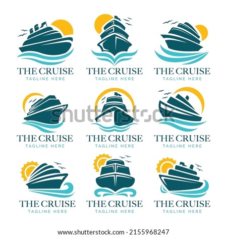 Cruise logo collection vector in flat design style