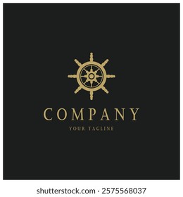 The cruise logo,ship steering logo, boat, yacht, rope, maritime, anchor. Logo for business, sailor, sailing, tourism