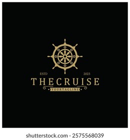 The cruise logo,ship steering logo, boat, yacht, rope, maritime, anchor. Logo for business, sailor, sailing, tourism