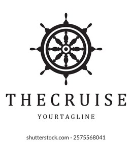 The cruise logo,ship steering logo, boat, yacht, rope, maritime, anchor. Logo for business, sailor, sailing, tourism