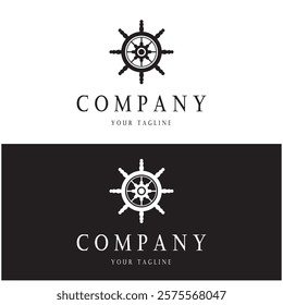 The cruise logo,ship steering logo, boat, yacht, rope, maritime, anchor. Logo for business, sailor, sailing, tourism