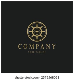 The cruise logo,ship steering logo, boat, yacht, rope, maritime, anchor. Logo for business, sailor, sailing, tourism