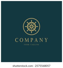 The cruise logo,ship steering logo, boat, yacht, rope, maritime, anchor. Logo for business, sailor, sailing, tourism