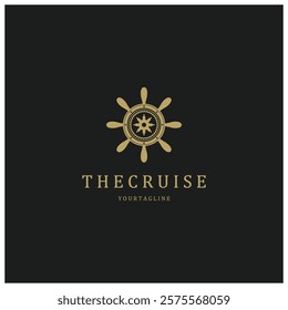 The cruise logo,ship steering logo, boat, yacht, rope, maritime, anchor. Logo for business, sailor, sailing, tourism