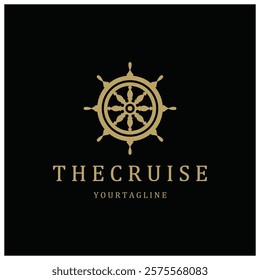 The cruise logo,ship steering logo, boat, yacht, rope, maritime, anchor. Logo for business, sailor, sailing, tourism