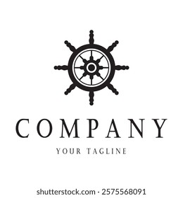 The cruise logo,ship steering logo, boat, yacht, rope, maritime, anchor. Logo for business, sailor, sailing, tourism