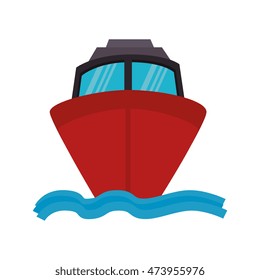 cruise marine transportation vehicle nautical navigation front view vector illustration