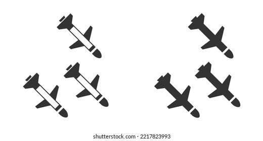 Cruise missile icon. Simple design. Vector illustration.